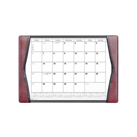 Dacasso Burgundy Leather Desk Pad w/ 2022 Calendar Insert, 25.5 x 17.25 PR-7040